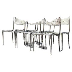 Retro Boho Brown Jordan Cast Aluminum “Sol Y Luna” Dining Chairs - Set of 6