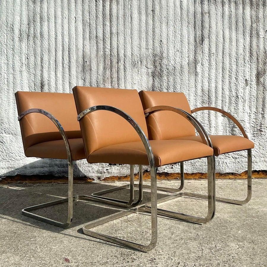 Vintage Boho Brueton Flache Bar-Esszimmerstühle nach Brueton- 4er-Set (amerikanisch) im Angebot