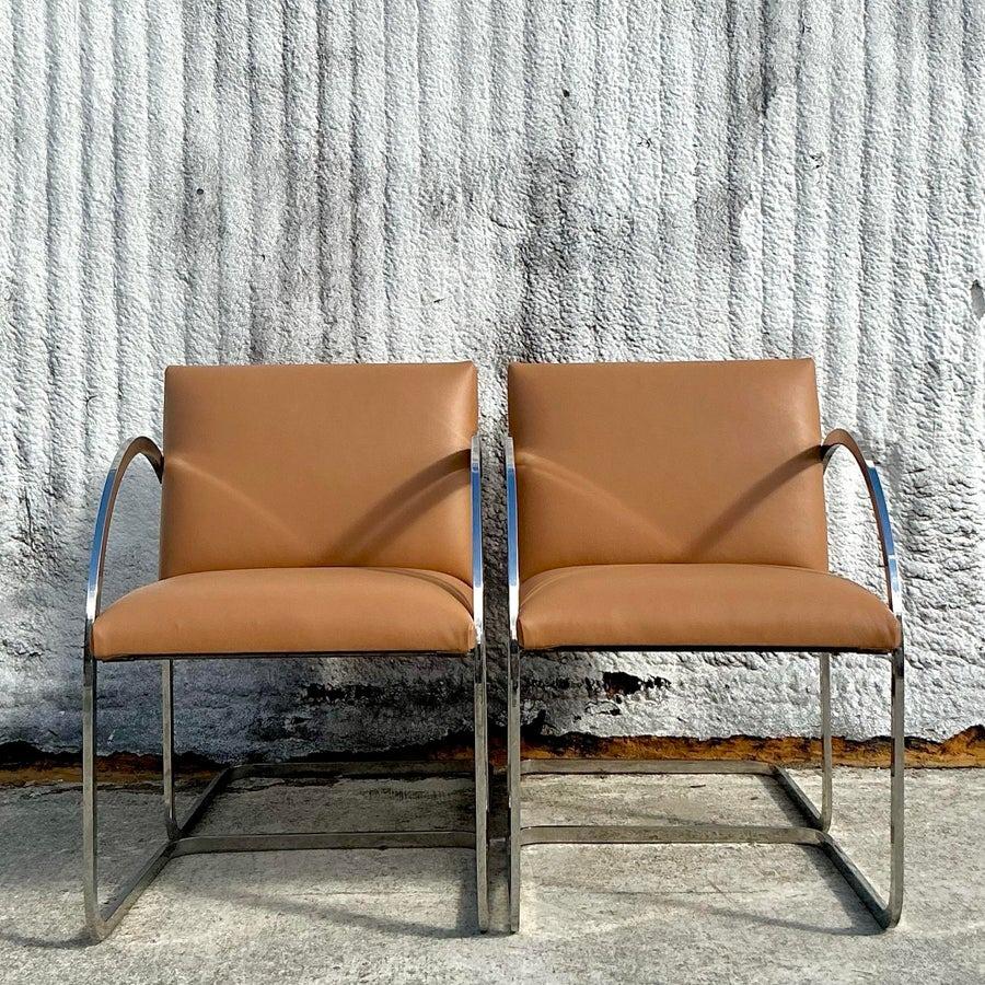 Vintage Boho Brueton Flache Bar-Esszimmerstühle nach Brueton- 4er-Set im Angebot 1