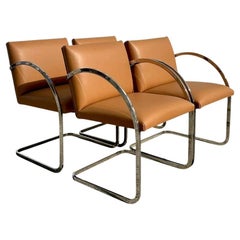 Vintage Boho Brueton Flat Bar Sillas de comedor After Brueton- Set de 4