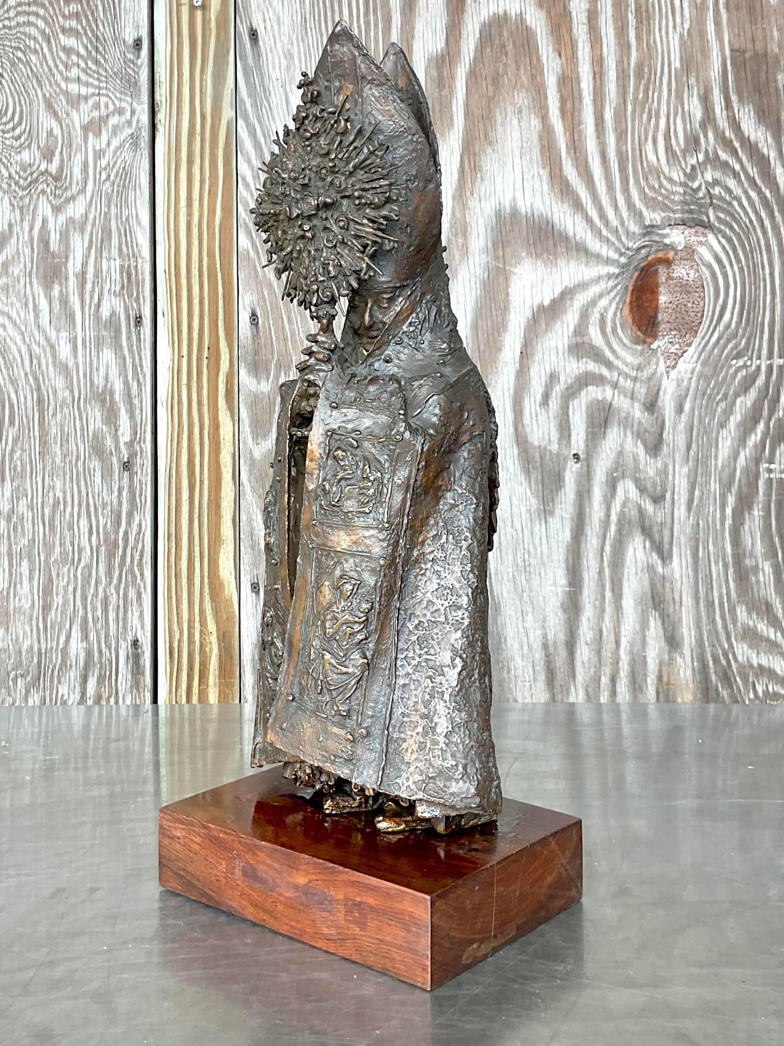 20th Century Vintage Boho Bruno Lucchesi Bronze Sculpture For Sale