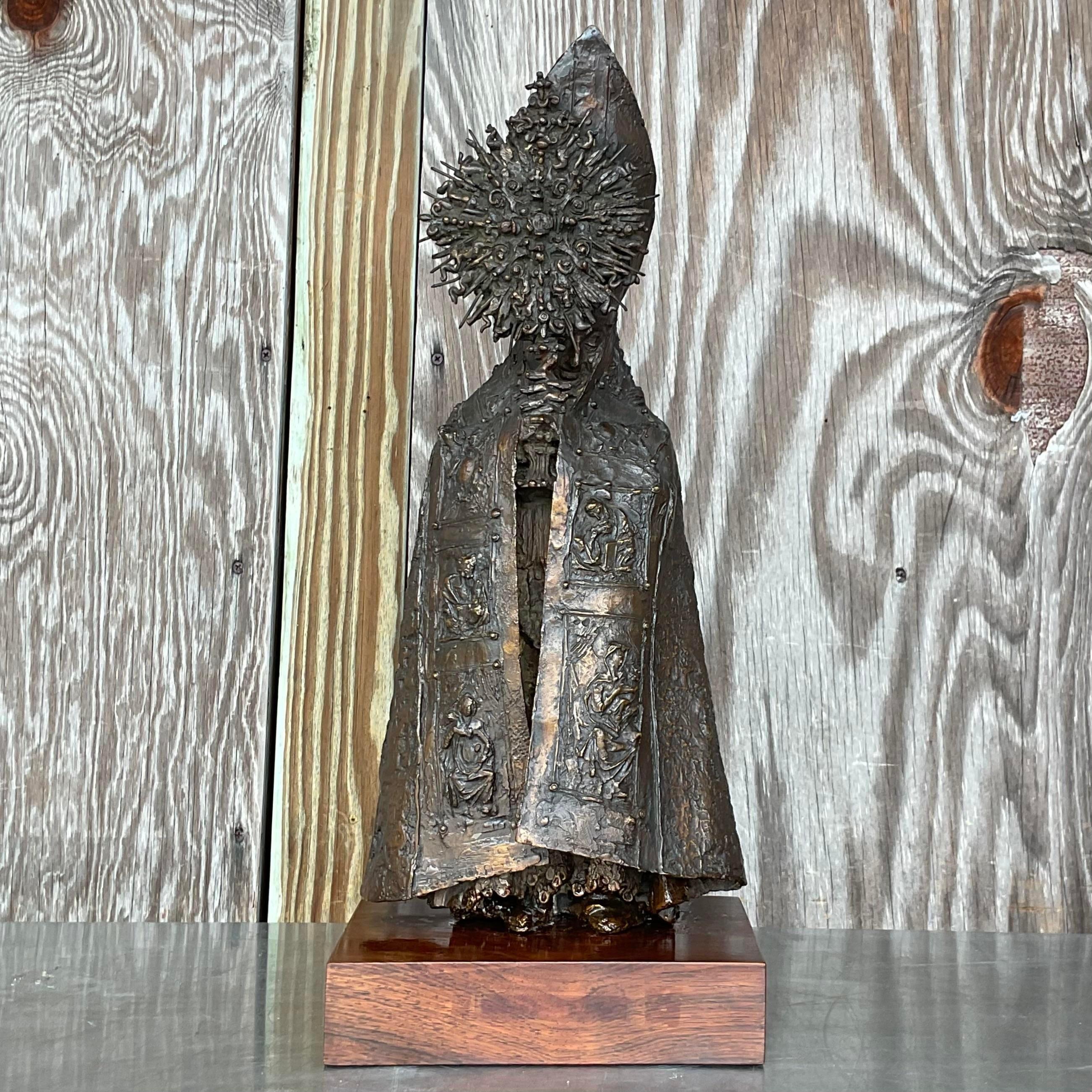 Vintage Boho Bruno Lucchesi Bronze Sculpture For Sale 3
