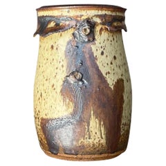 Retro Boho Brushstroke Studio Pottery Vase