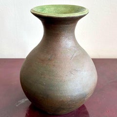 Vintage Boho Bulbous Earth Toned Vase With Matte Finish