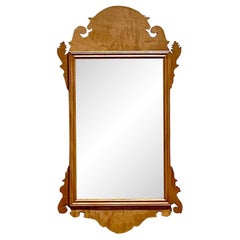 Vintage Boho Burl Maple Chippendale Mirror