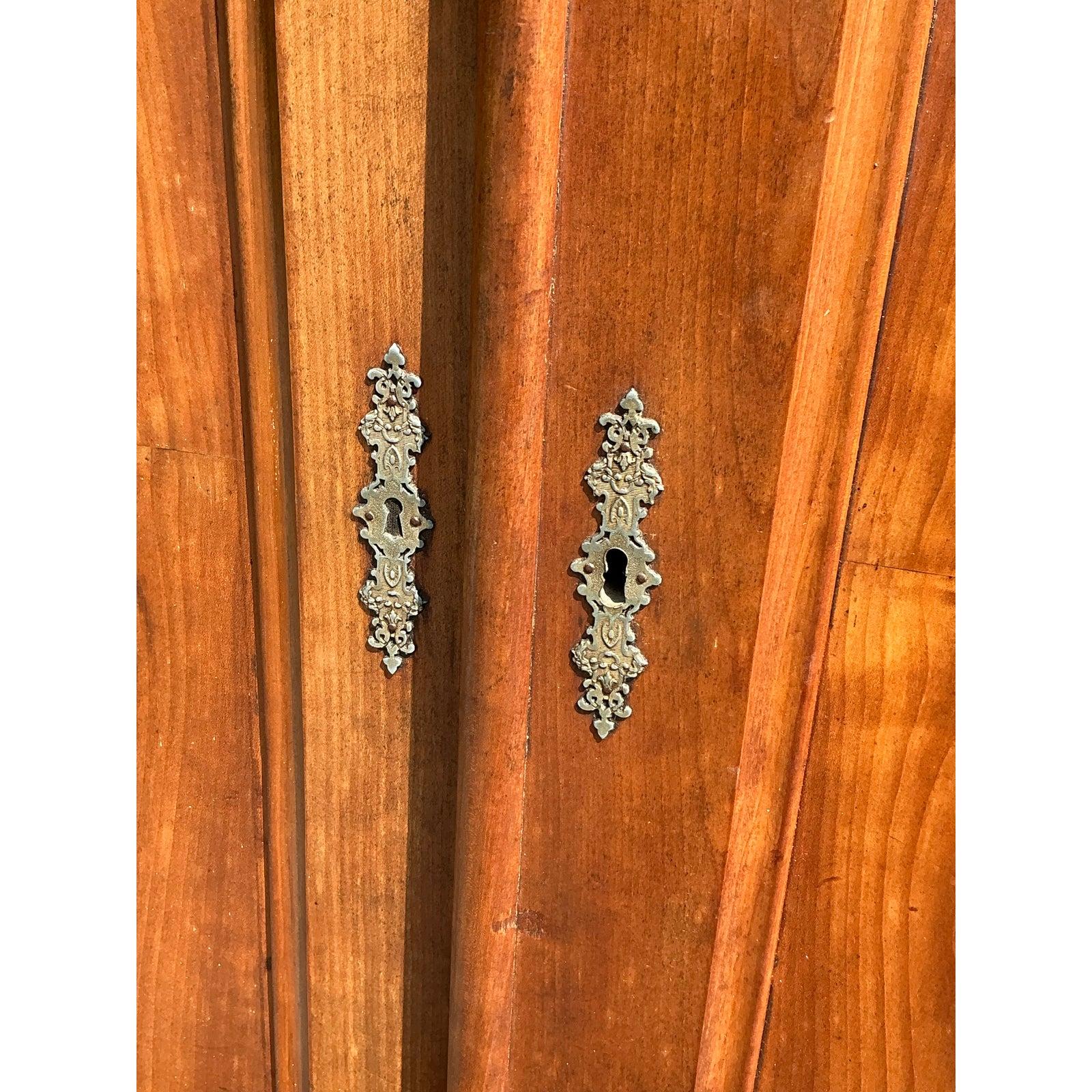 Neoclassical Revival Vintage Boho Burl Wood Armoire For Sale