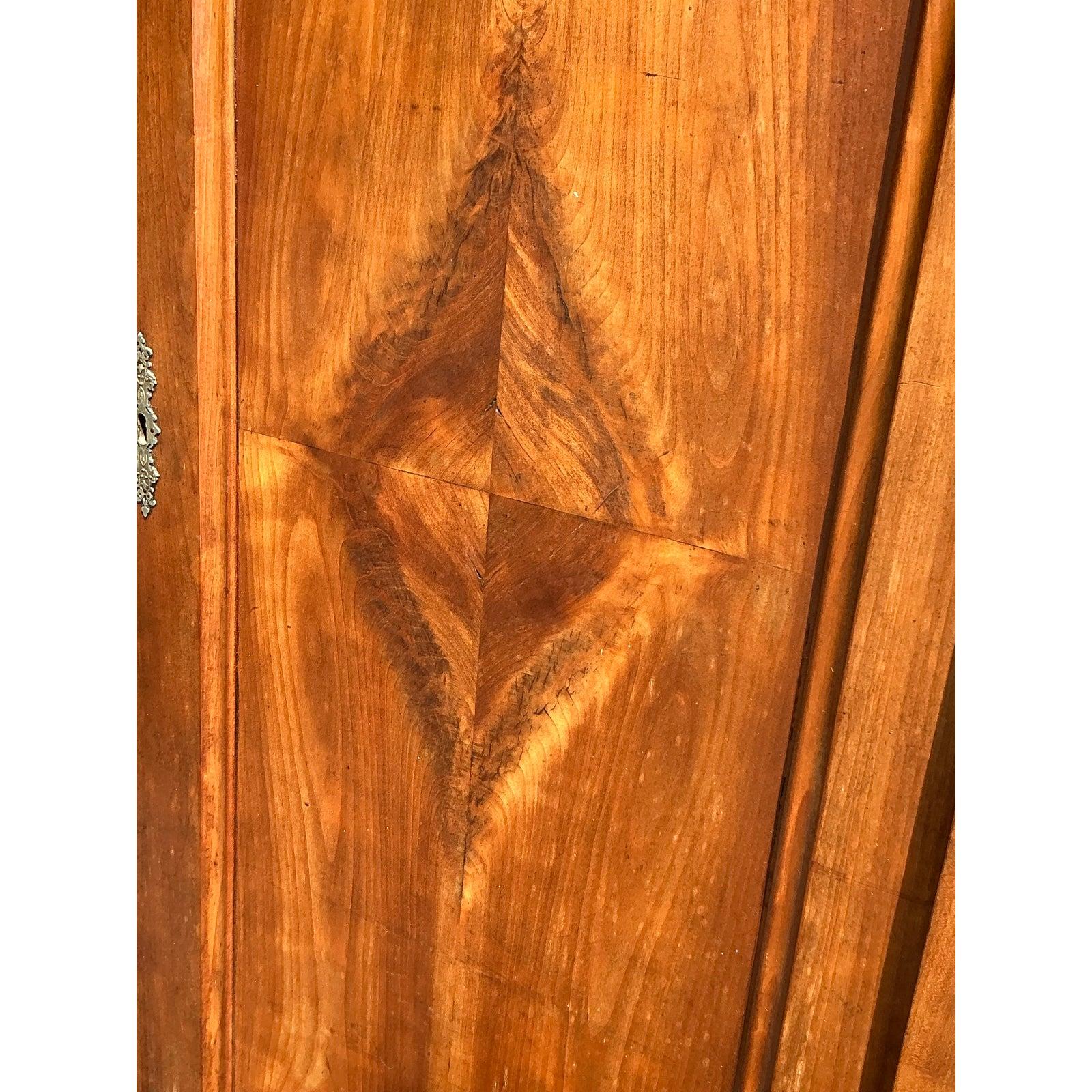 Vintage Boho Burl Wood Armoire In Good Condition For Sale In west palm beach, FL