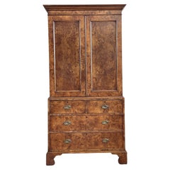 Vintage Boho Burl Wood Armoire