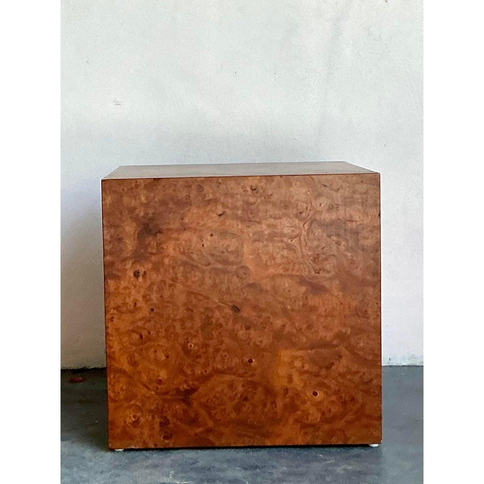 Mid-Century moderno Blocco di legno di radica Boho vintage in vendita