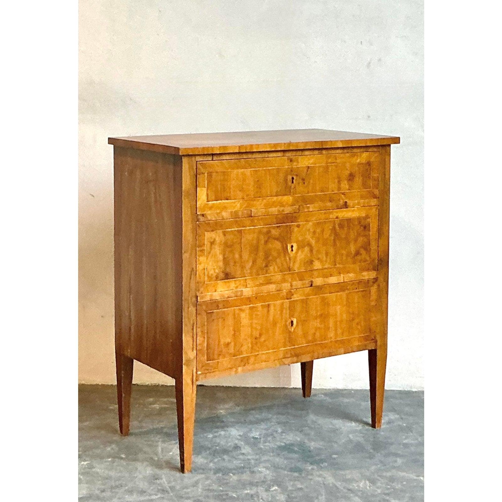 Vintage Boho Burl Wood Chest of Drawers For Sale 2
