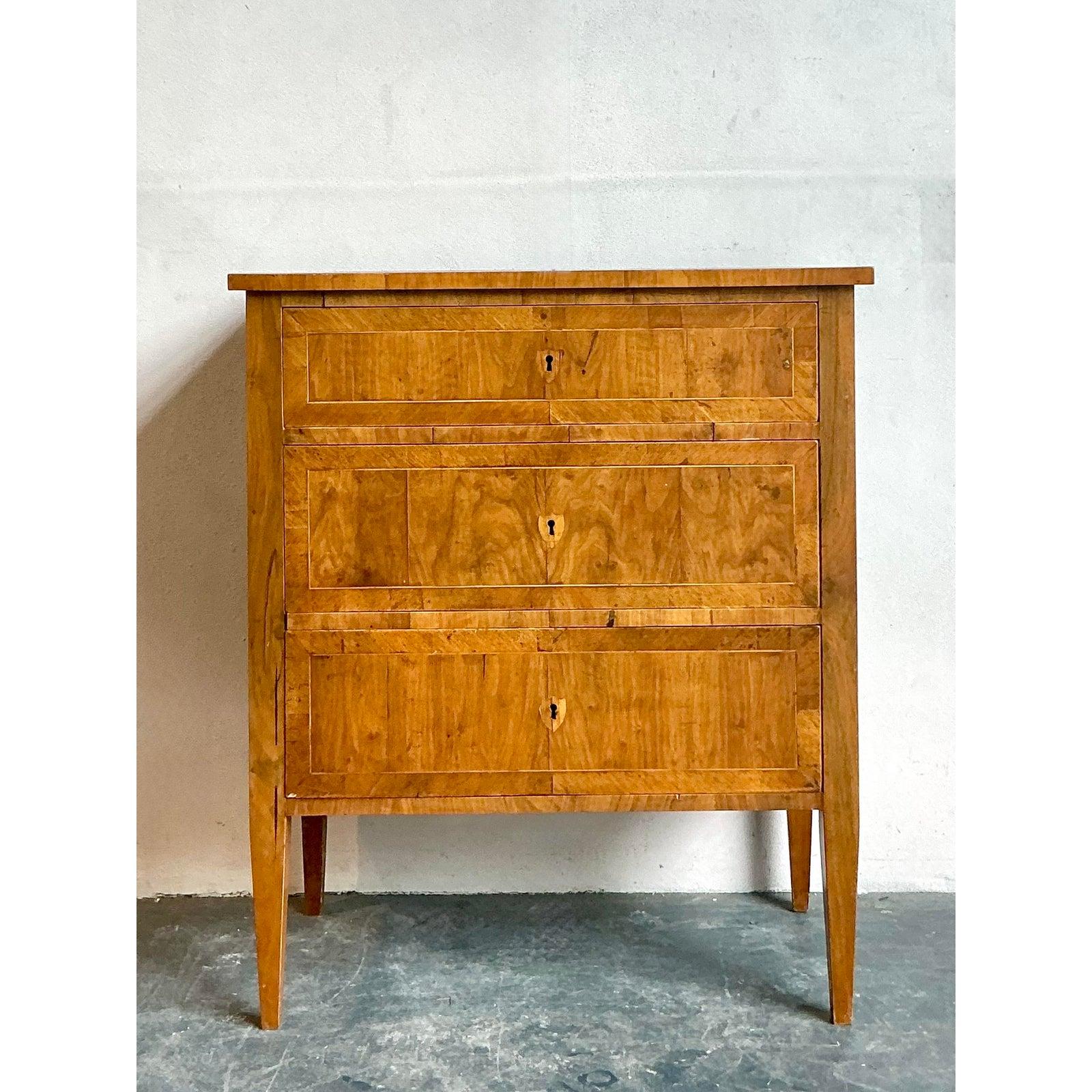Vintage Boho Burl Wood Chest of Drawers For Sale 3
