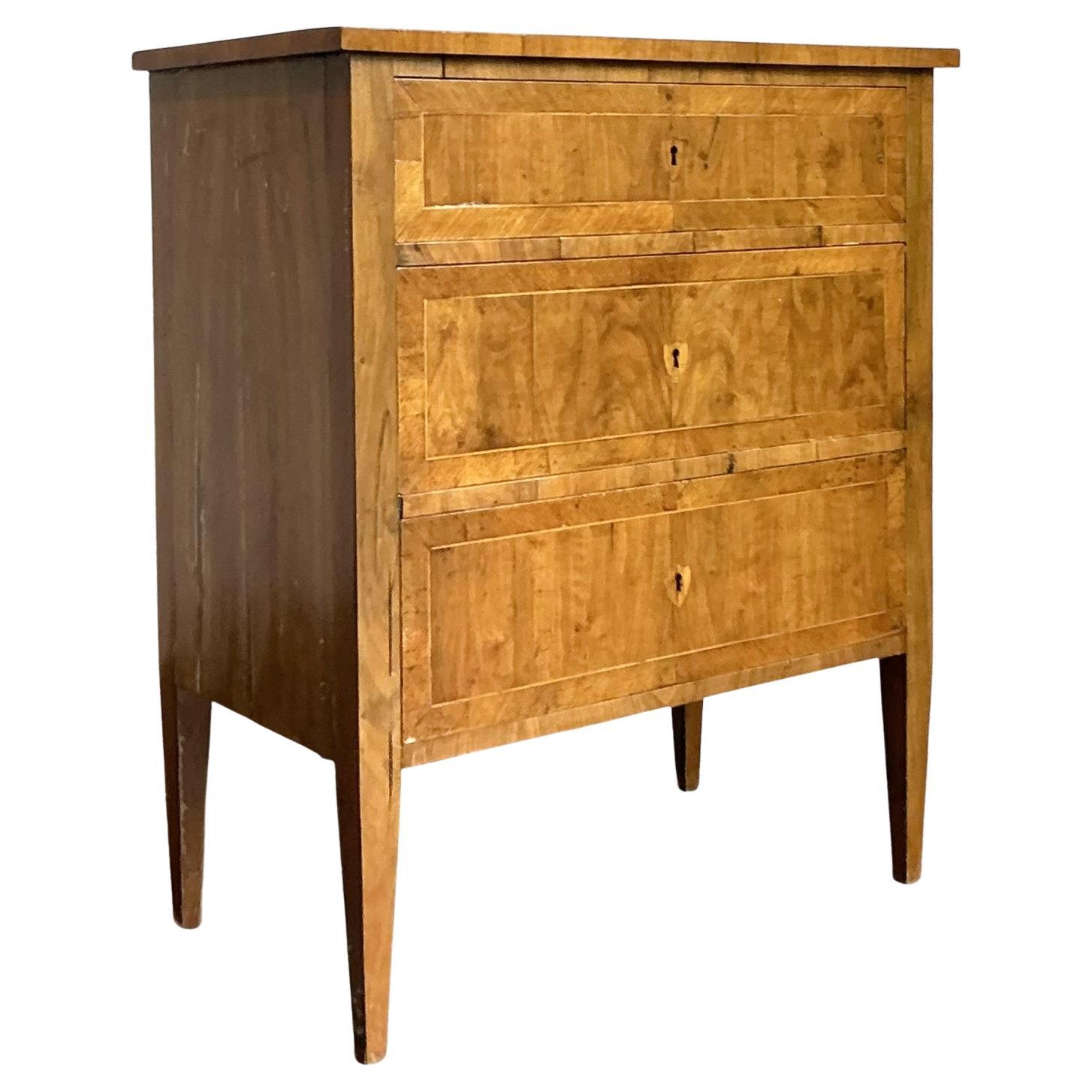 Vintage Boho Burl Wood Chest of Drawers For Sale