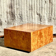 Vintage Boho Burl Wood Coffee Table