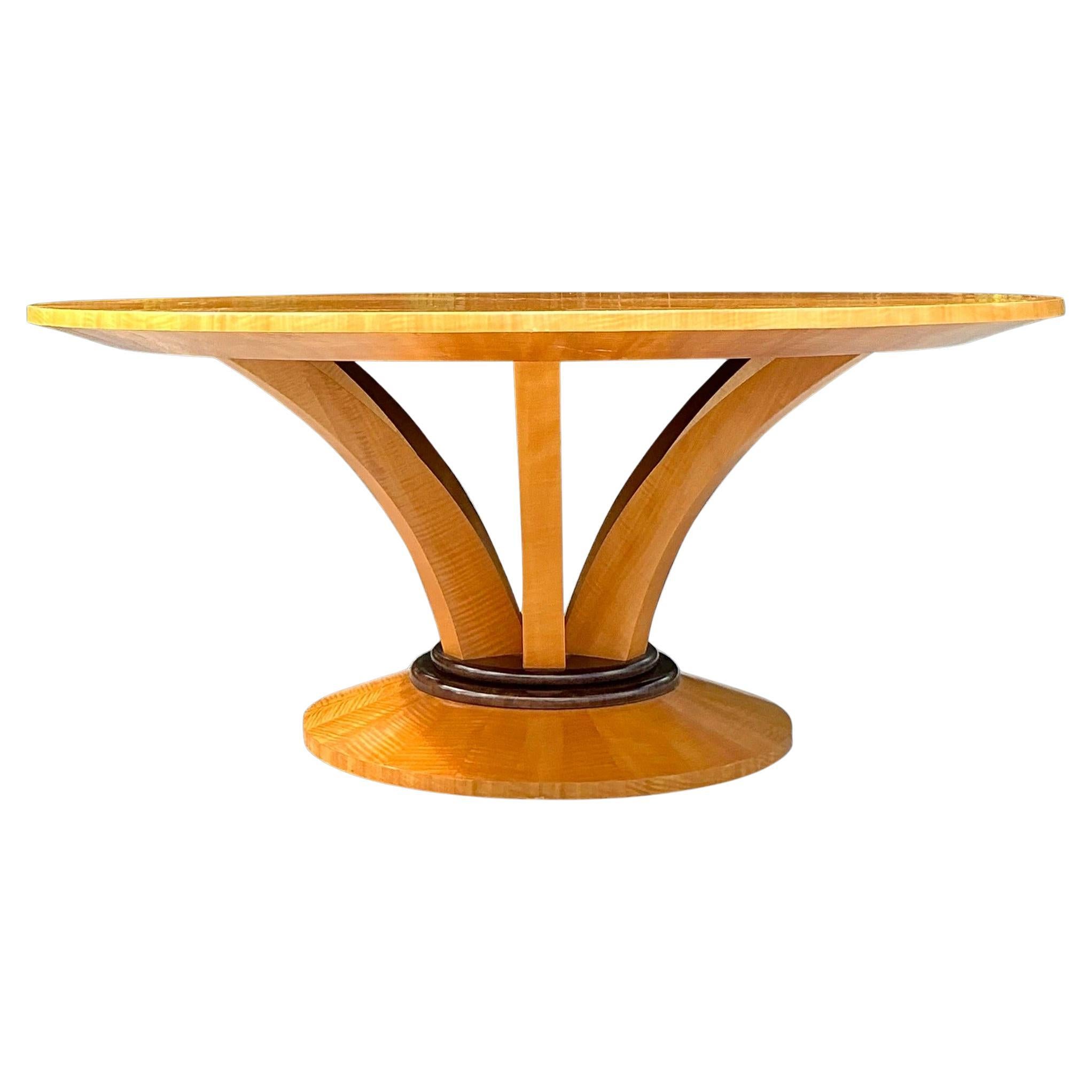 Vintage Boho Burl Wood Dining Table