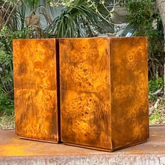 Vintage Boho Burl Wood Drink Tables - ein Paar