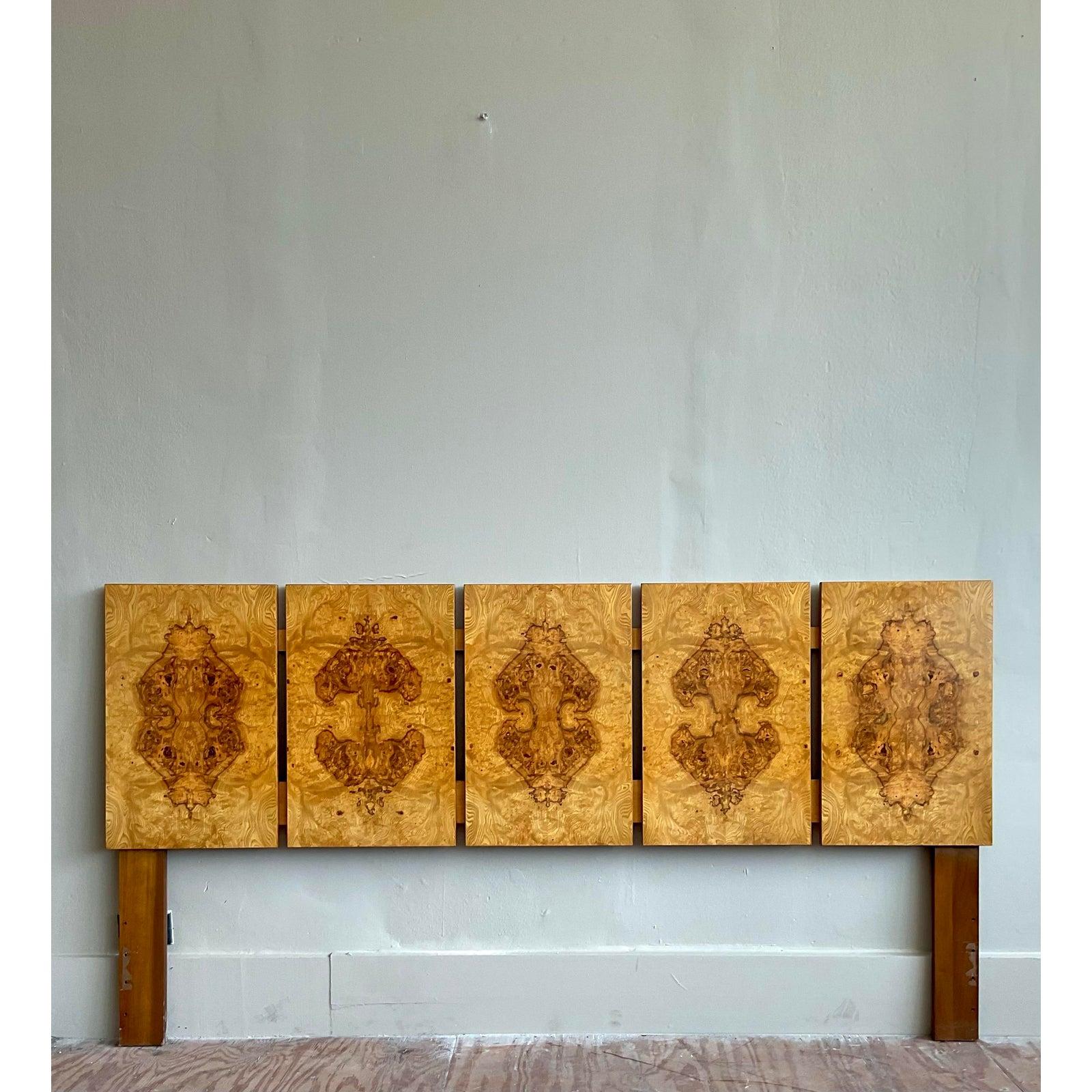 Verwandeln Sie Ihr Schlafzimmer in ein Heiligtum organisch-moderner Eleganz mit diesem atemberaubenden Vintage Lane's Wurzelholz-Kopfteil für King. Dieses Kopfteil ist ein Zeugnis der ikonischen Handwerkskunst von Lane Furniture aus der Mitte des