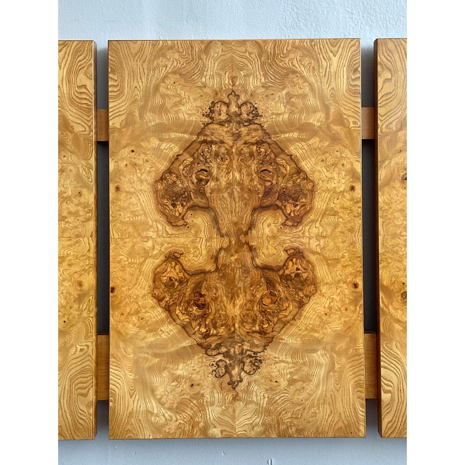 Vintage Boho Burl Wood King Kopfteil nach Lane's im Zustand „Gut“ im Angebot in West Palm Beach, FL