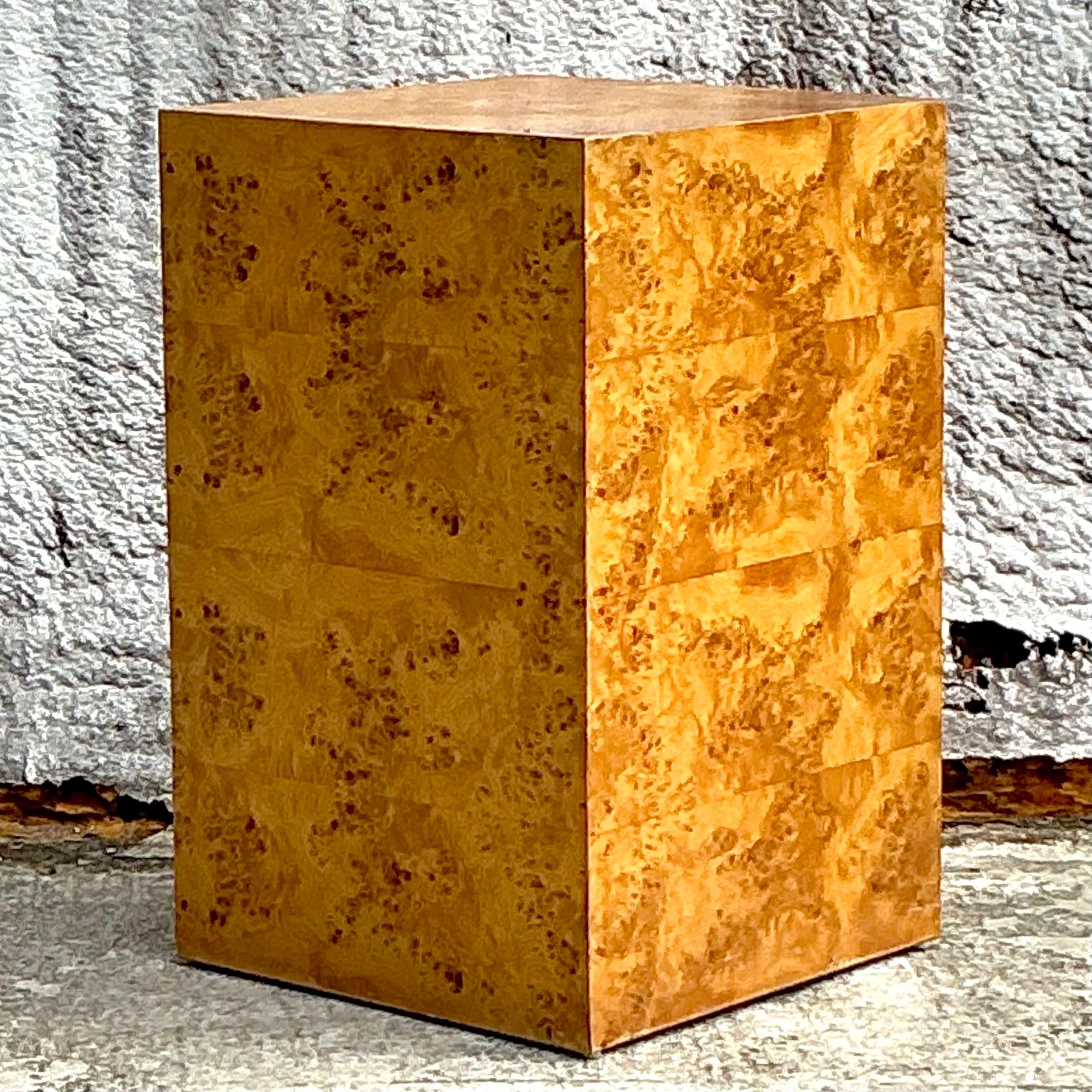 Vintage Boho Burl Wood Pedestal im Zustand „Gut“ im Angebot in west palm beach, FL