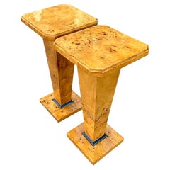 Vintage Boho Burl Wood Pedestals - a Pair