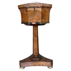 Antique Boho Burl Wood Teapoy