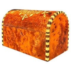 Vintage Boho Burl Wood Treasure Chest Box