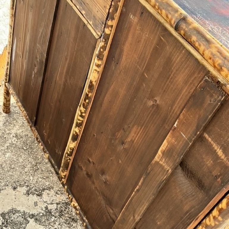 Vintage Boho Burnt Bamboo Dresser In Good Condition In west palm beach, FL