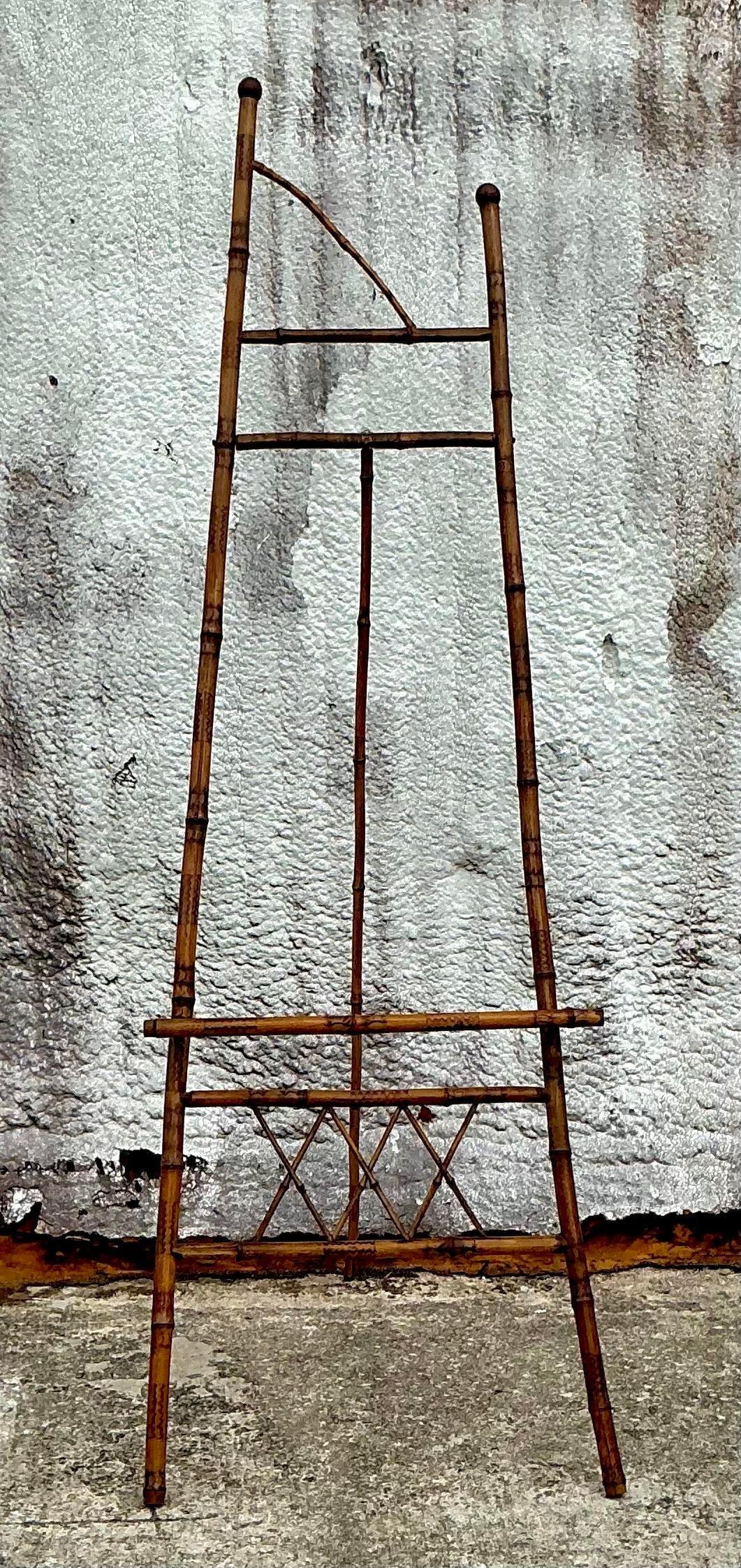 Cavalletto in bambù bruciato Vintage By In condizioni buone in vendita a West Palm Beach, FL