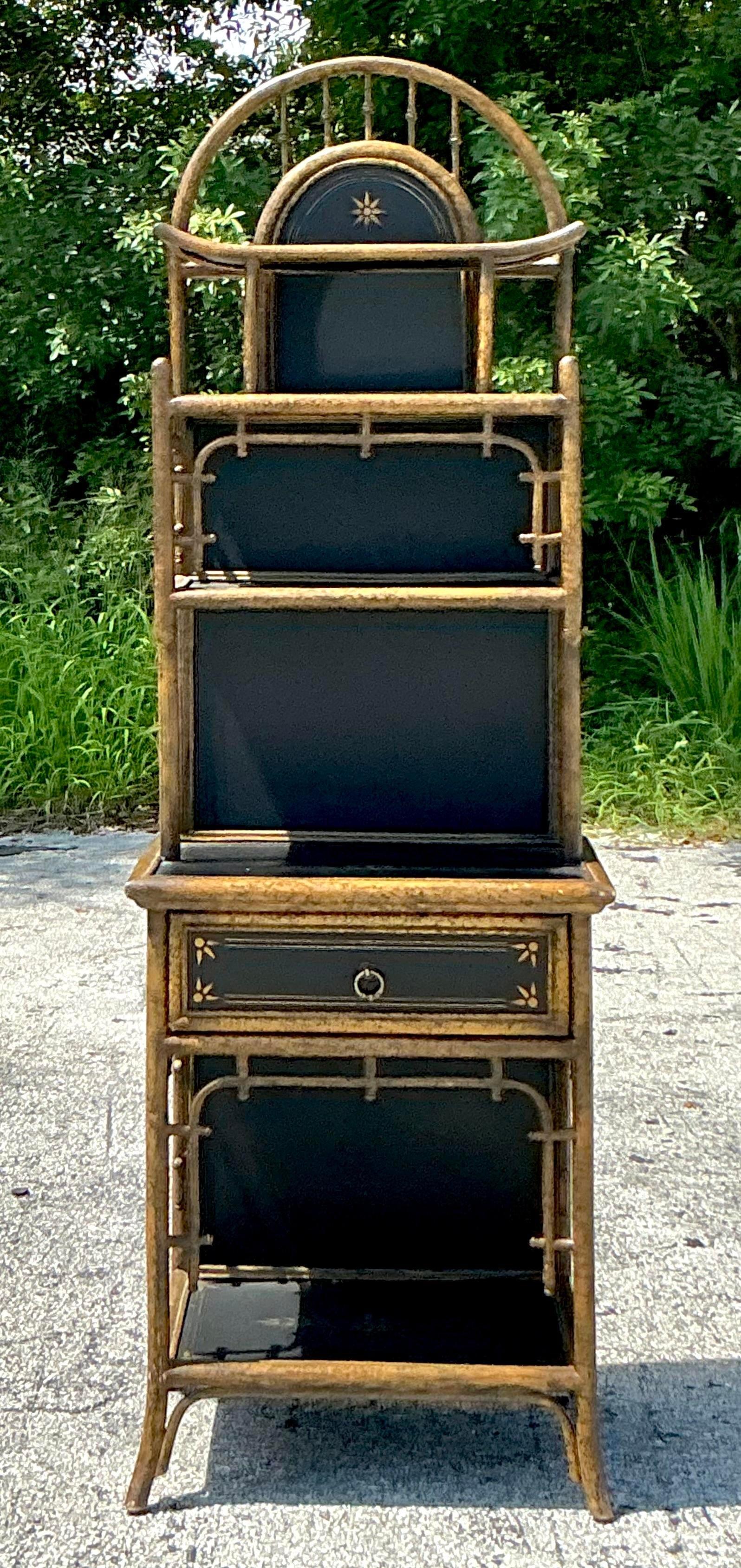 XX secolo Etagere in bambù bruciato Vintage By in vendita