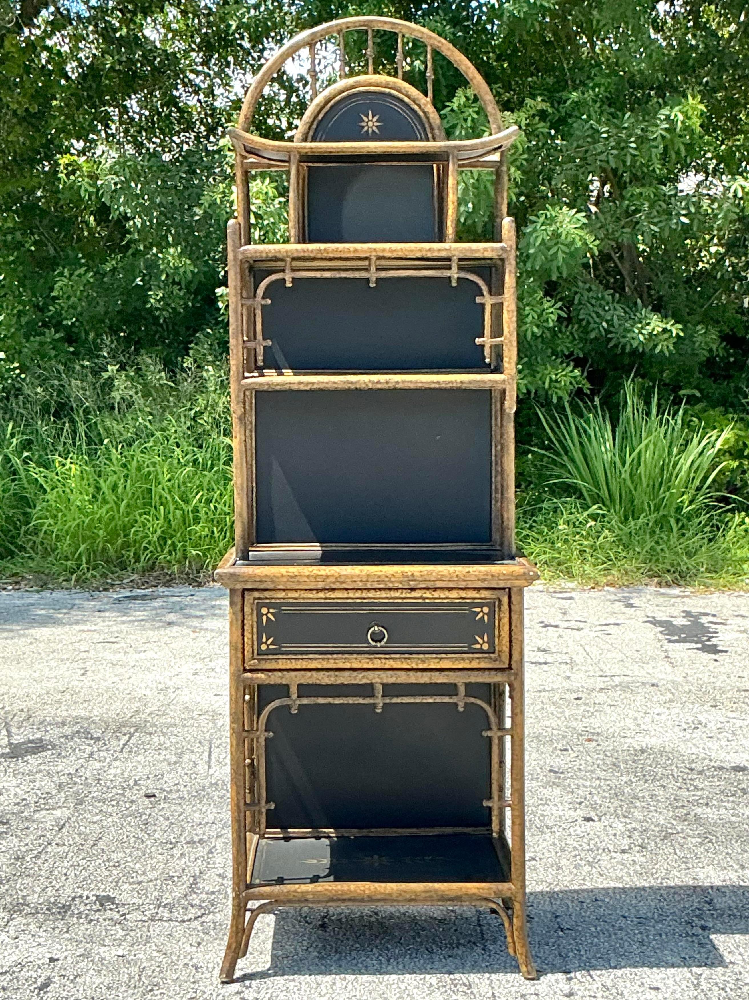 Etagere in bambù bruciato Vintage By in vendita 1