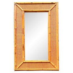 Vintage Boho Burnt Bamboo Mirror