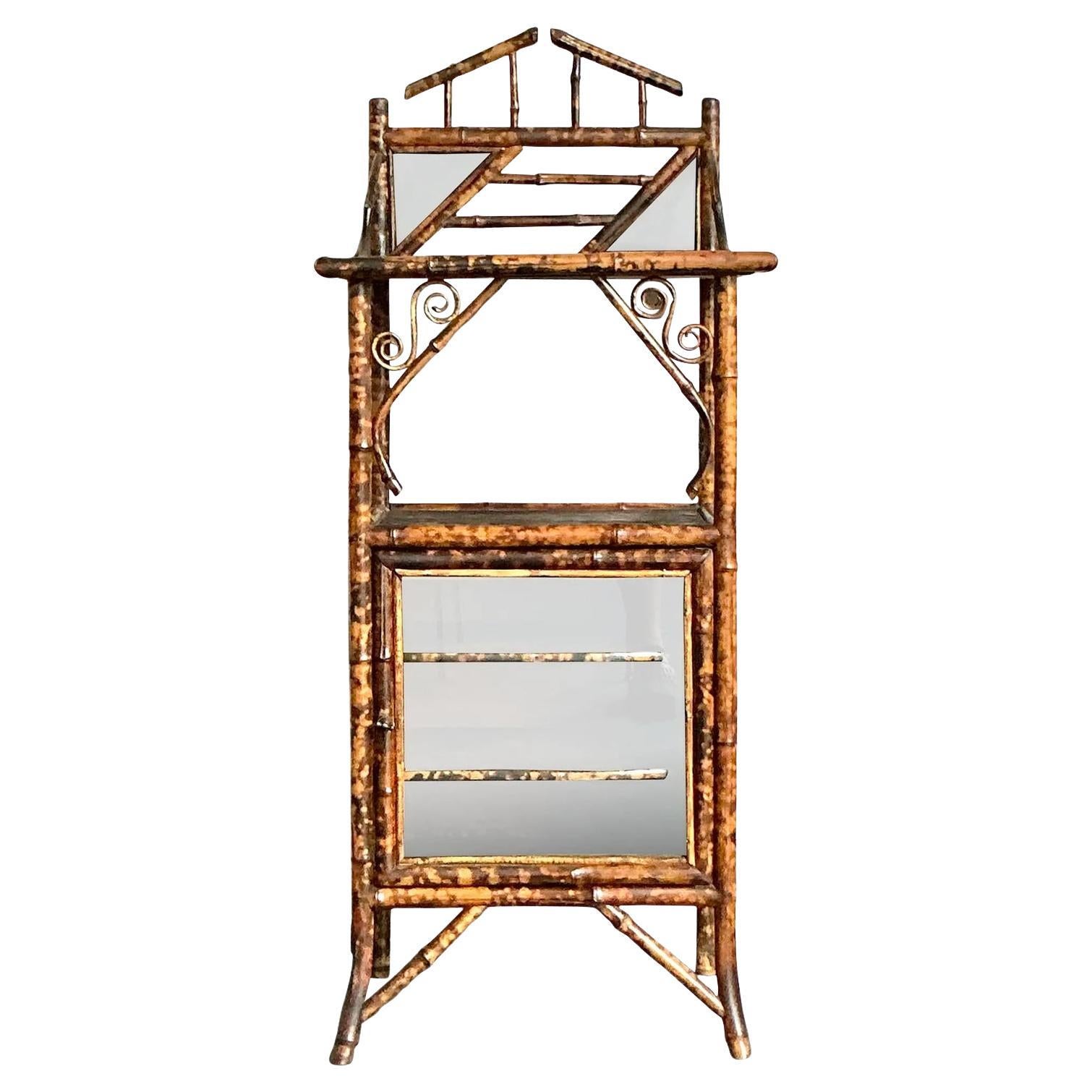 Mobile alto in bambù bruciato Vintage By