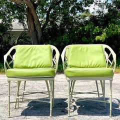 Vintage Boho “Calcutta” Dining Chairs After Brown Jordan - Set of 4