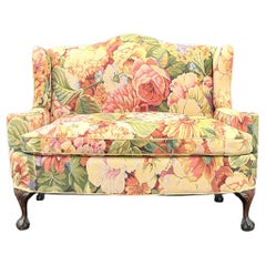 Antique Boho Camelback Loveseat in Brunschwig and Fils Floral