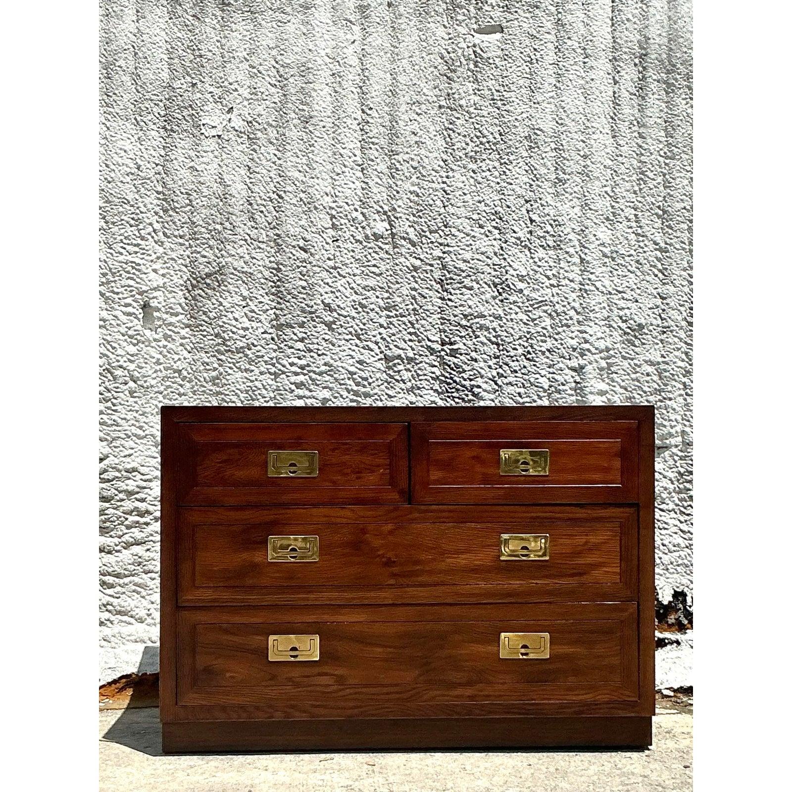 Vintage Boho Campaign Chest of Drawers 4