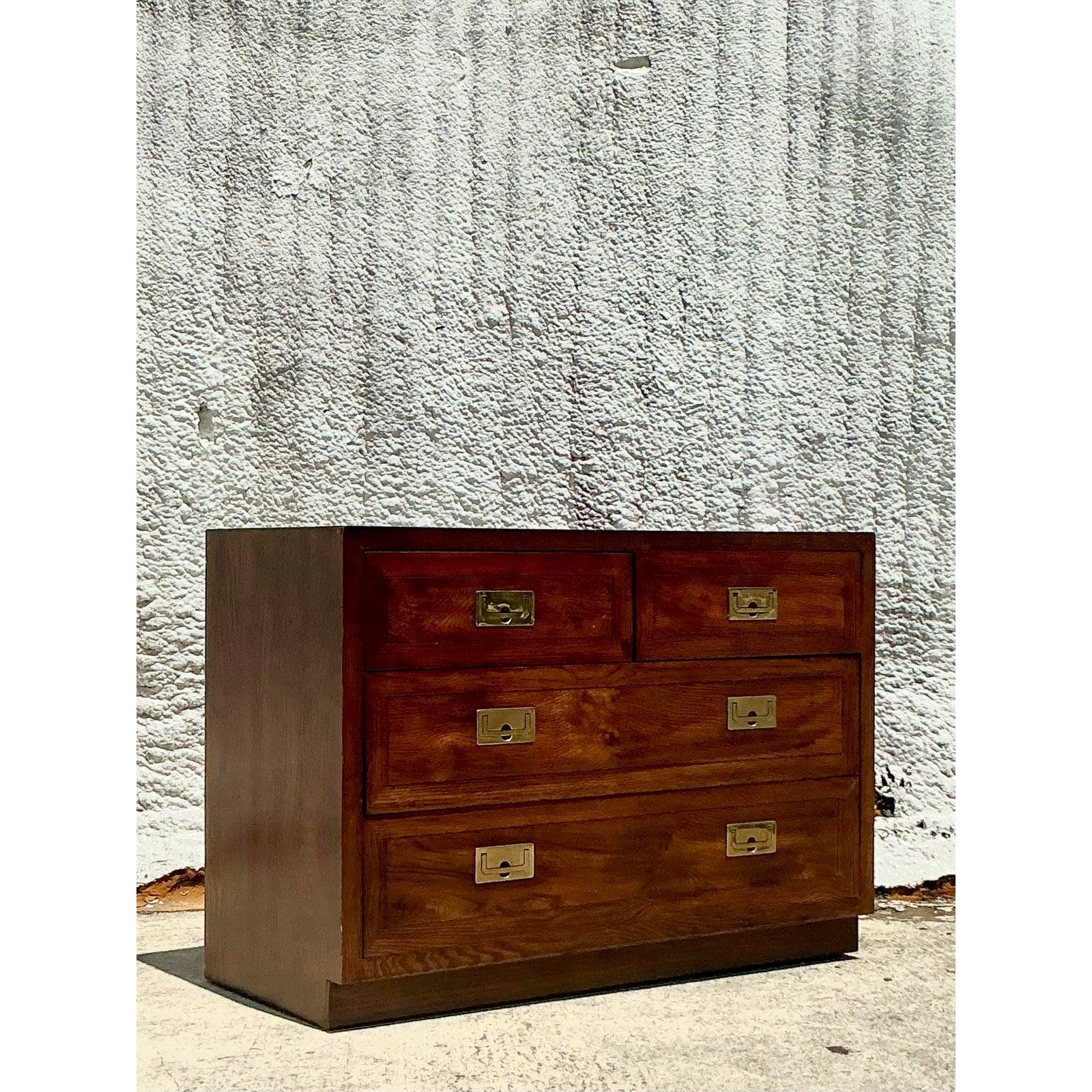 Vintage Boho Campaign Chest of Drawers 5