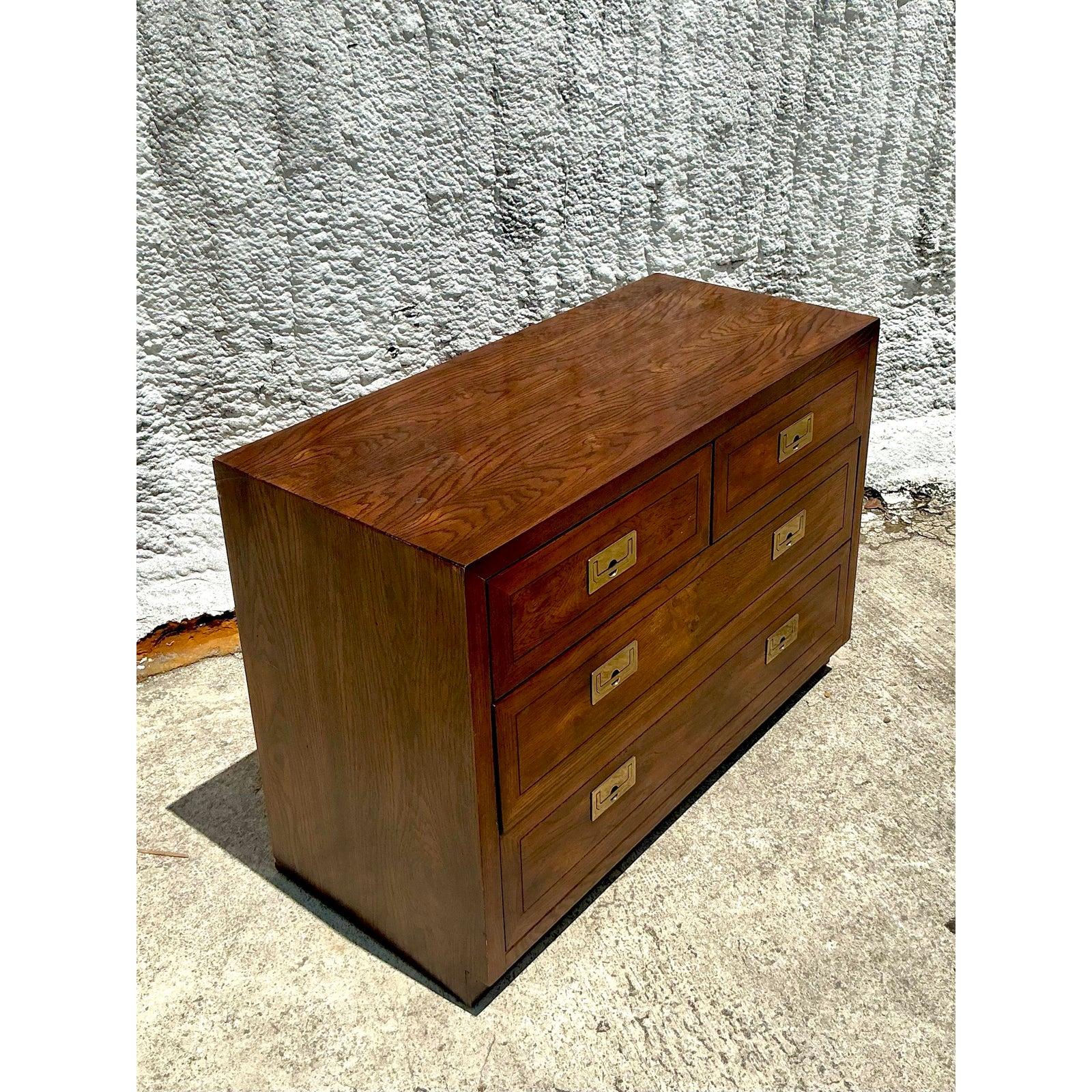 Vintage Boho Campaign Chest of Drawers 1