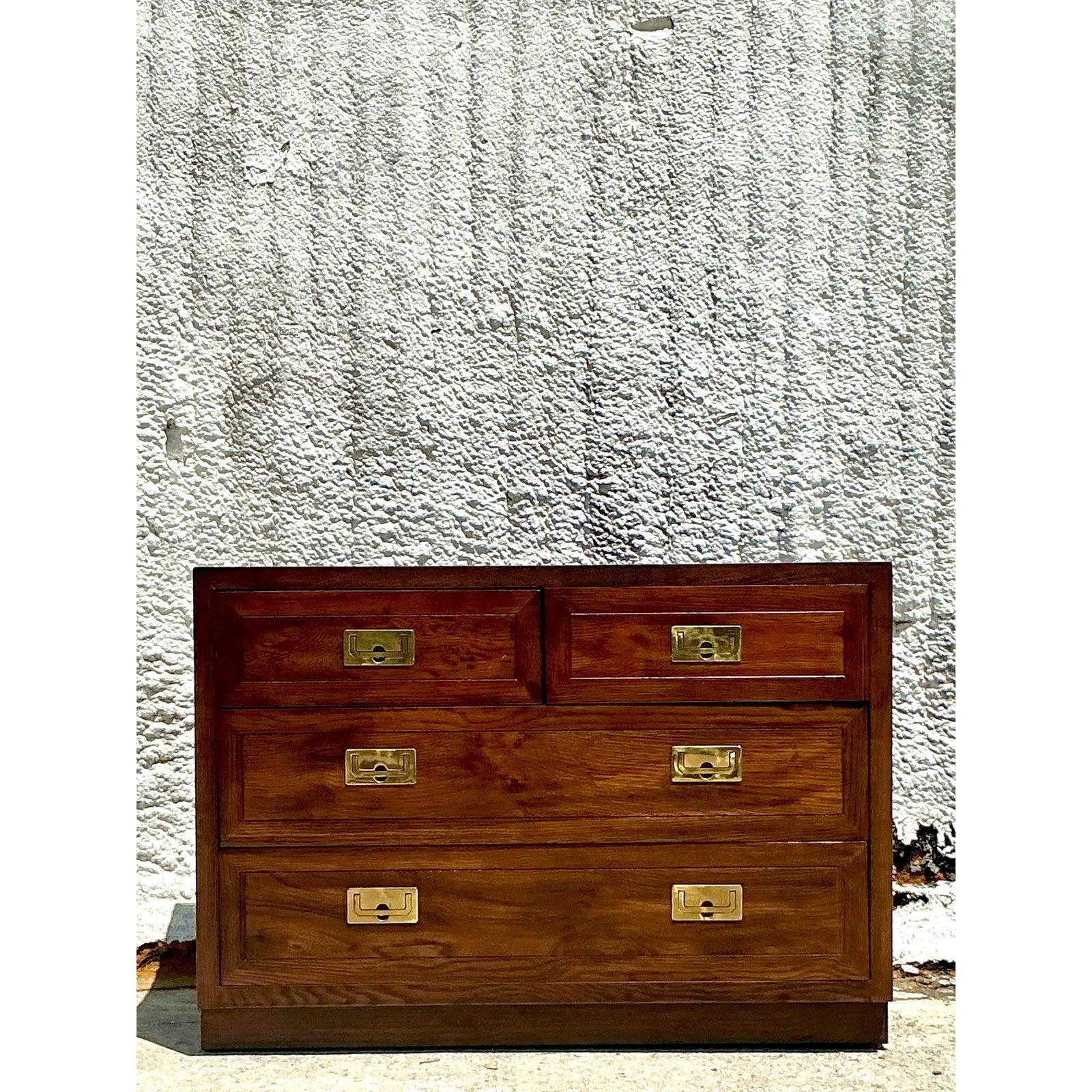 Vintage Boho Campaign Chest of Drawers 3