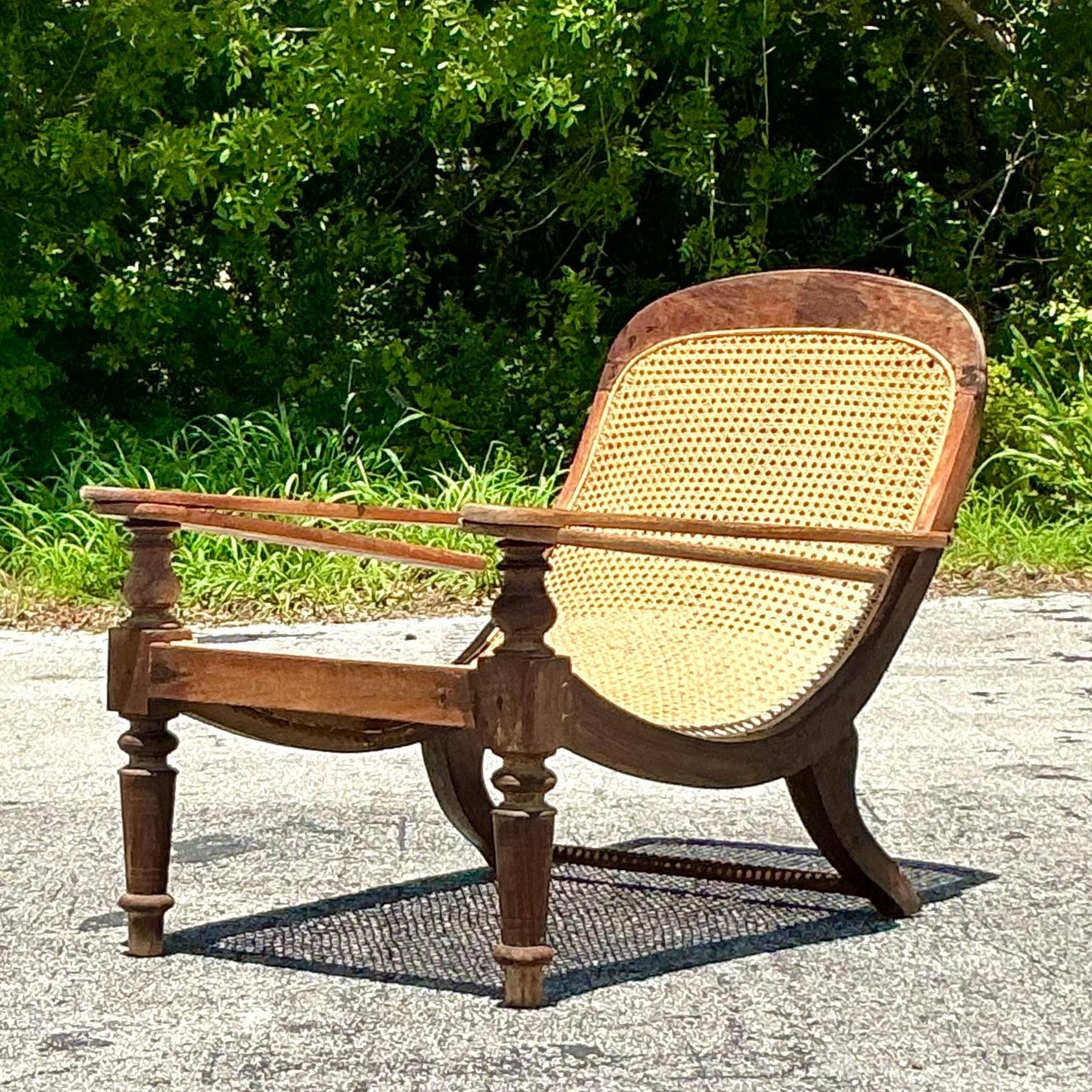 Vintage Boho Cane Plantation Chair 1