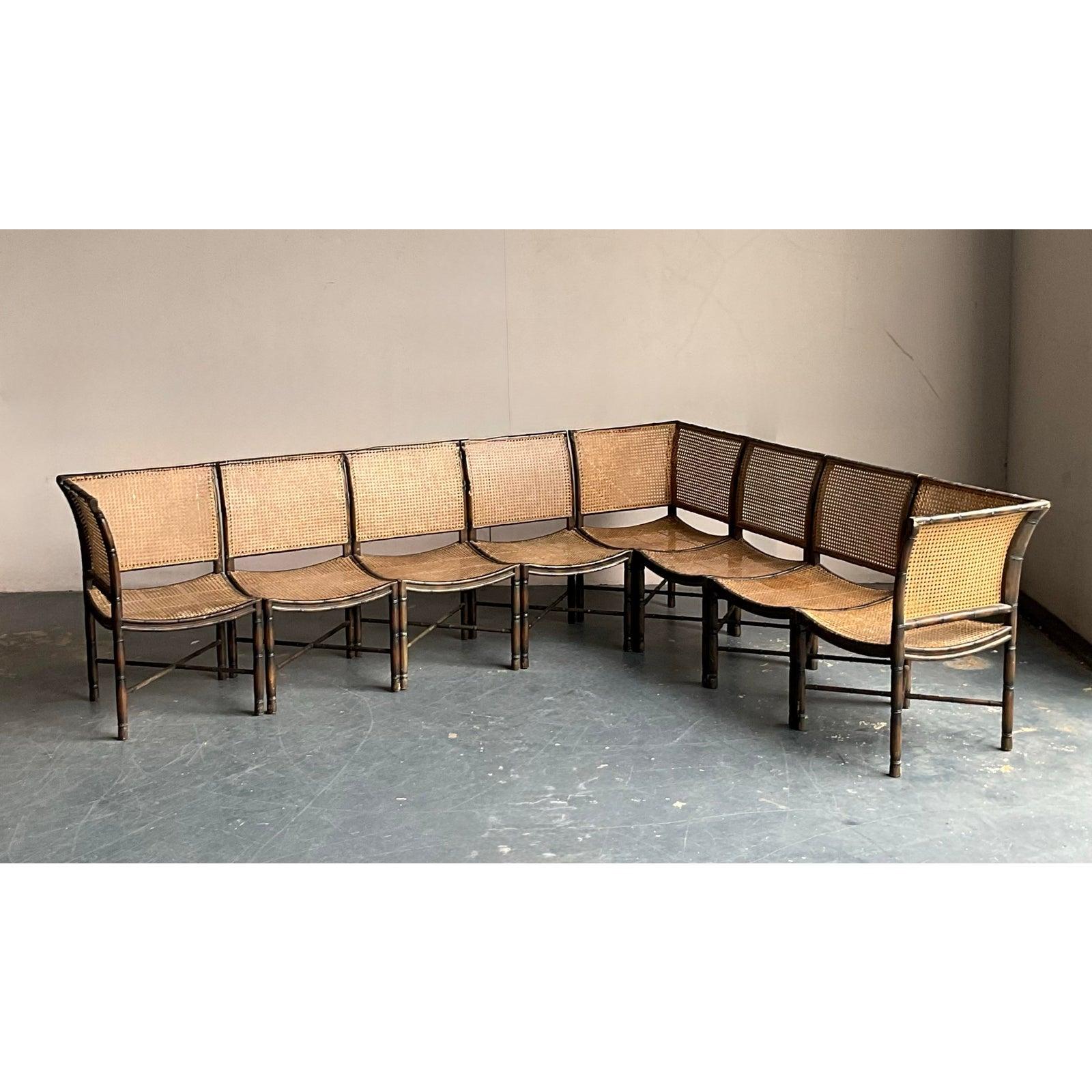 Canapé sectionnel vintage Boho Cane After Palecek en vente 4