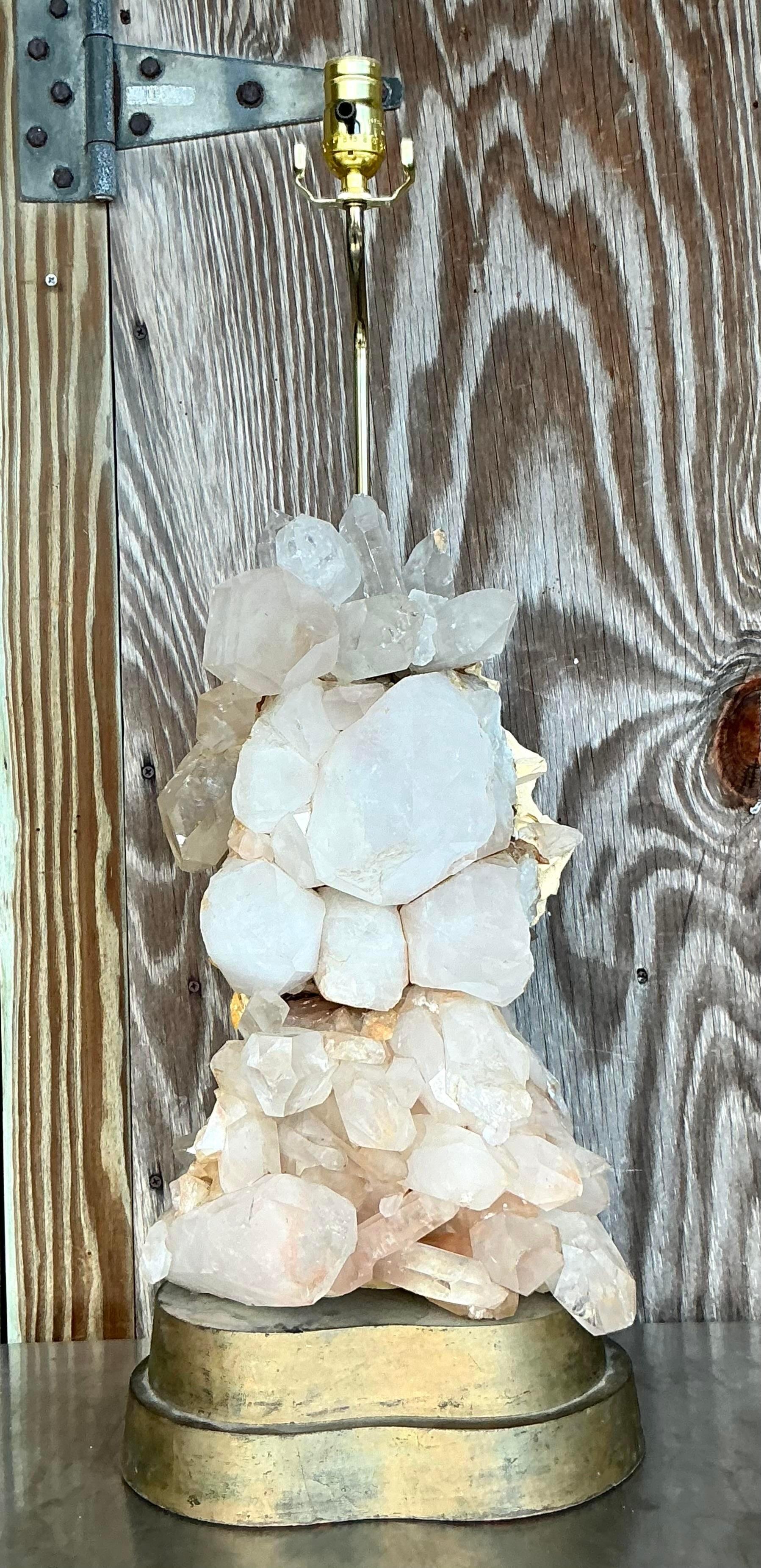 Italian Vintage Boho Carole Stupell Crystals Lamp For Sale