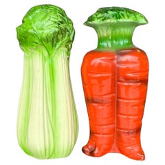 Vintage Boho Carrots and Celery Salt and Pepper Shaker Set