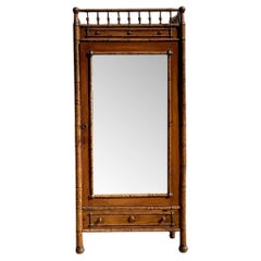 Armoire bohème vintage en bambou sculpté