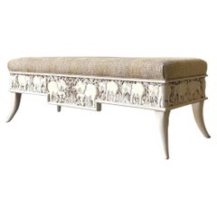 Banc vintage bohème sculpté en forme d'éléphant