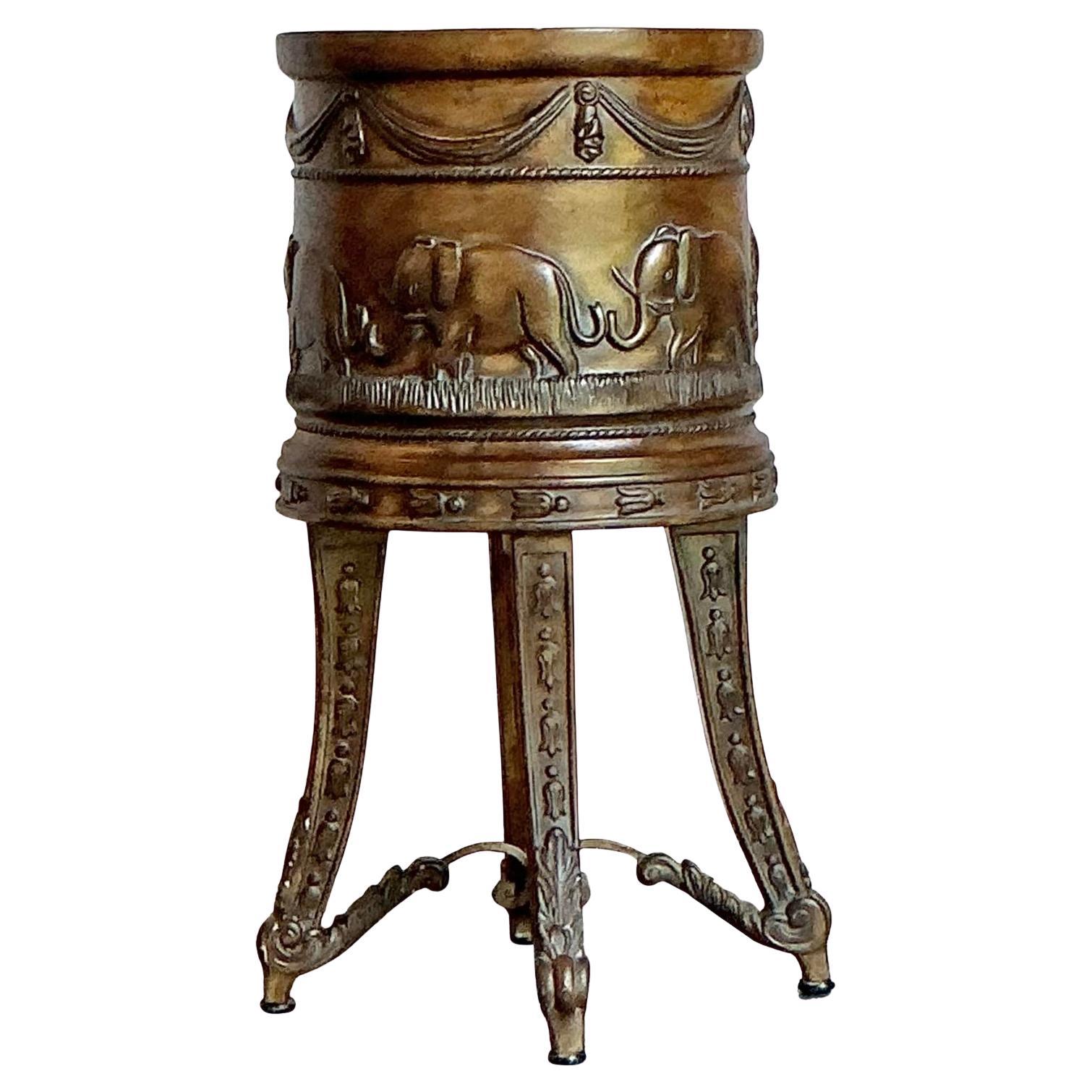 Support à plantes vintage pour éléphant sculpté Boho en vente