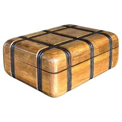 Caja de rejilla tallada vintage boho