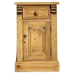 Table de nuit Vintage Boho en pin noueux sculpté