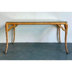 Vintage Boho Carved Laurel Leaf Dining Table