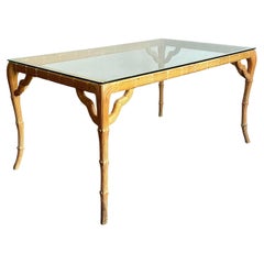 Vintage Boho geschnitzt Laurel Leaf Esstisch