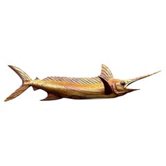 Vintage Boho Carved Marlin