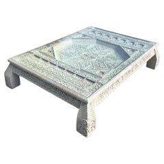 Vintage Boho Carved Moroccan Coffee Table Vintage Boho Carved Moroccan Coffee Table